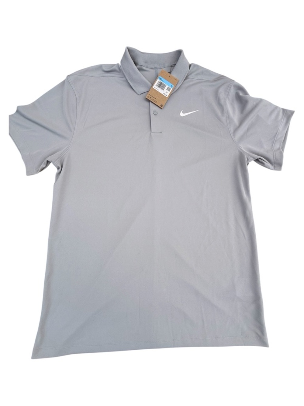 NWT Nike Golf Dri-Fit Polo Gray Men’s Large NWT Swoosh Wildfire Golf Club Logo